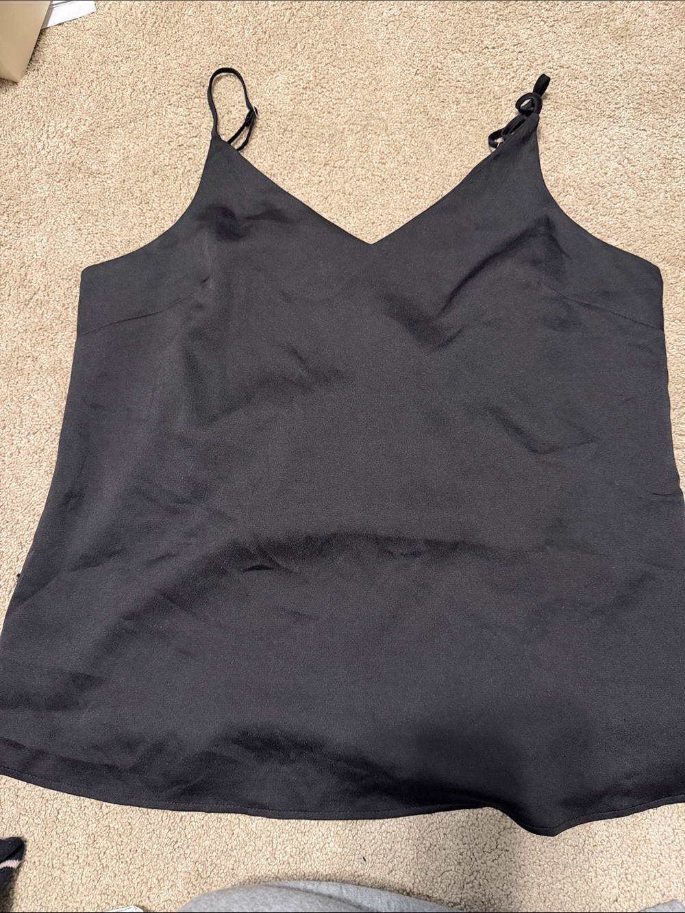 Banana Republic Black Satin V-Neck Cami Tank